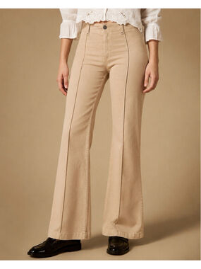 Flamingals Wide Leg Stretchy Beige Jeans Size L